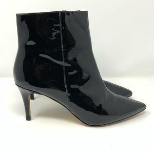 Halogen Anita Pointy Black Patent Leather Bootie 7